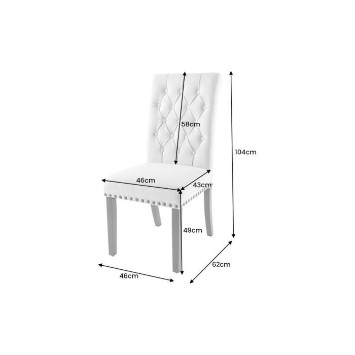 Chaise REGINA beige et noire dimensions