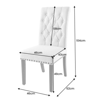 Chaise REGINA beige et noire dimensions