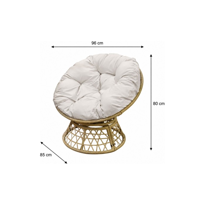 Fauteuil de jardin en résine tressée beige dimensions