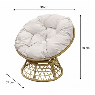 Fauteuil de jardin en résine tressée beige dimensions
