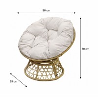 Fauteuil de jardin en résine tressée beige dimensions