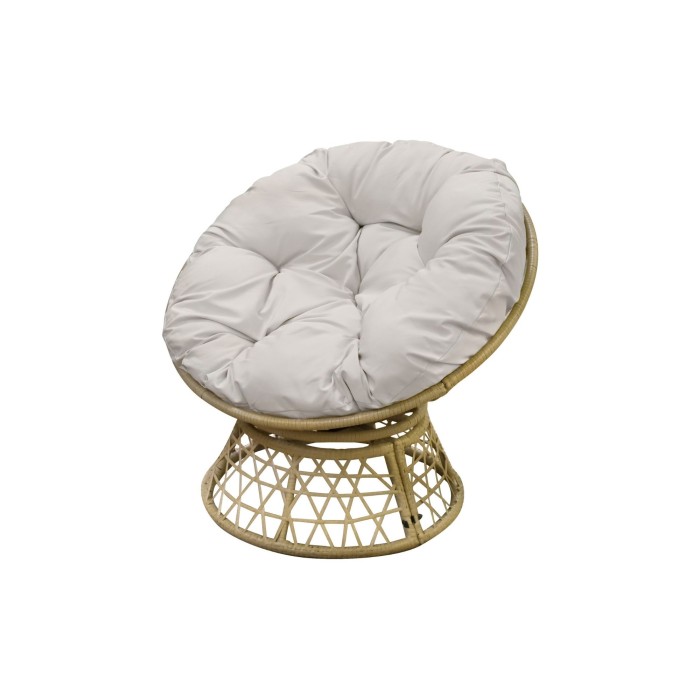 Fauteuil de jardin en résine tressée beige