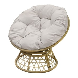 Fauteuil de jardin en résine tressée beige