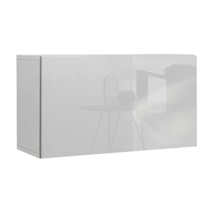 Meuble composant la composition murale CEPTO blanche vu de côté