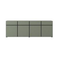 Buffet XL kleur saliegroen 225cm collectie HAVANA. Design dressoir met 4 deuren en 4 laden.