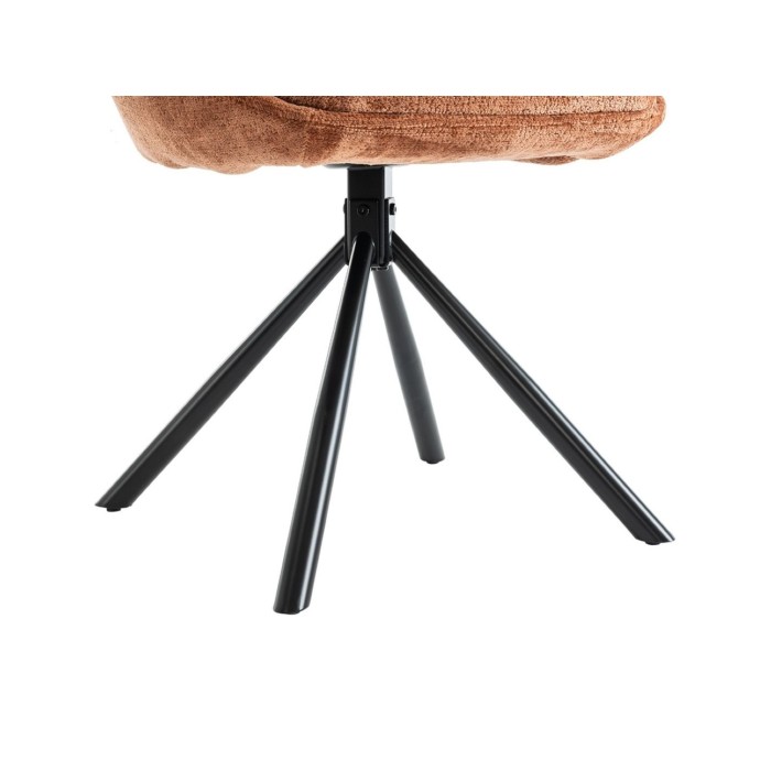 Lote de 2 sillas YUMENA - Tela color óxido - Patas de metal - Diseño compacto - Elegancia cálida y moderna