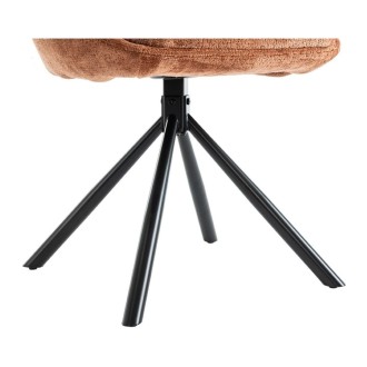 Lote de 2 sillas YUMENA - Tela color óxido - Patas de metal - Diseño compacto - Elegancia cálida y moderna