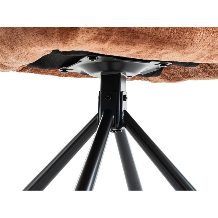 Lote de 2 sillas YUMENA - Tela color óxido - Patas de metal - Diseño compacto - Elegancia cálida y moderna
