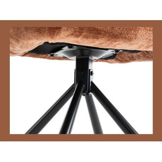 Lote de 2 sillas YUMENA - Tela color óxido - Patas de metal - Diseño compacto - Elegancia cálida y moderna