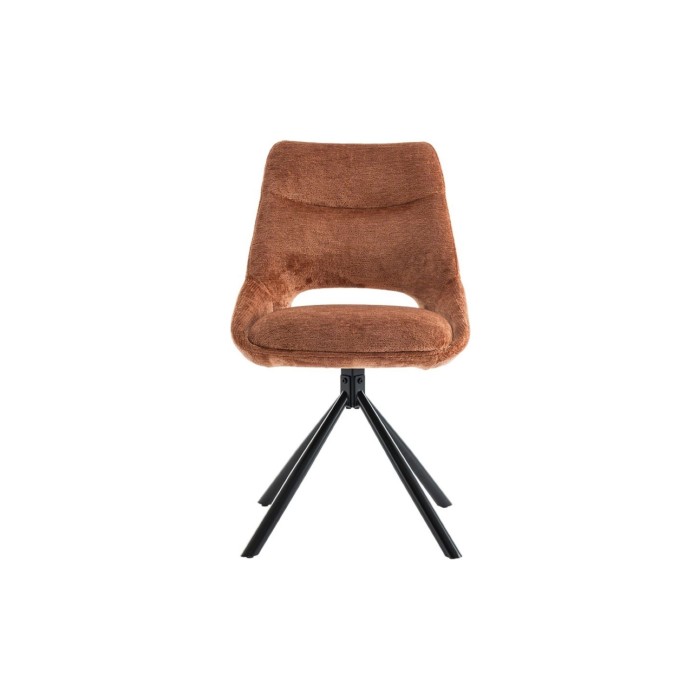 Lote de 2 sillas YUMENA - Tela color óxido - Patas de metal - Diseño compacto - Elegancia cálida y moderna
