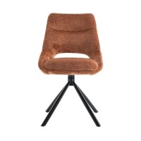Lote de 2 sillas YUMENA - Tela color óxido - Patas de metal - Diseño compacto - Elegancia cálida y moderna