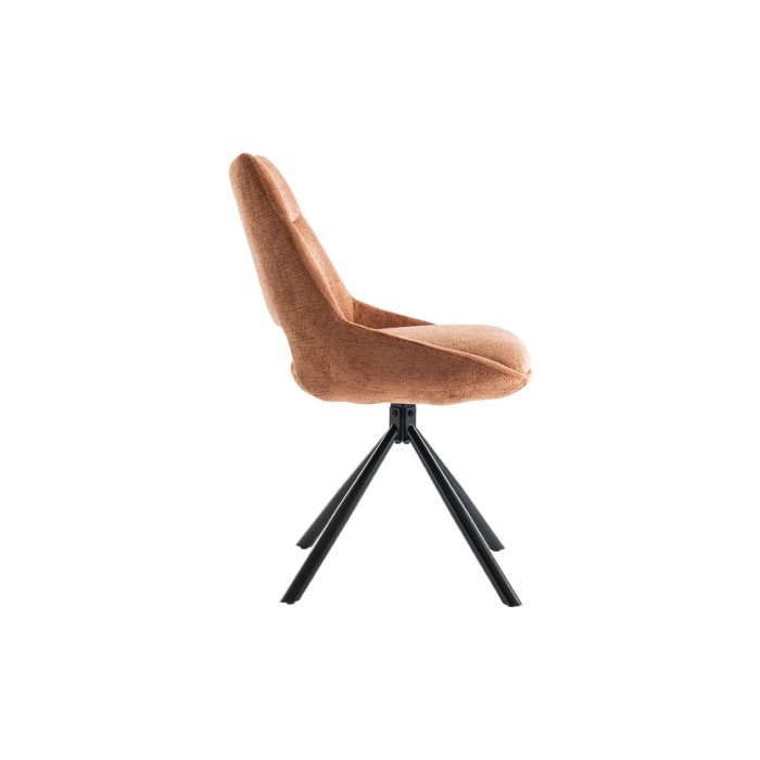 Lote de 2 sillas YUMENA - Tela color óxido - Patas de metal - Diseño compacto - Elegancia cálida y moderna