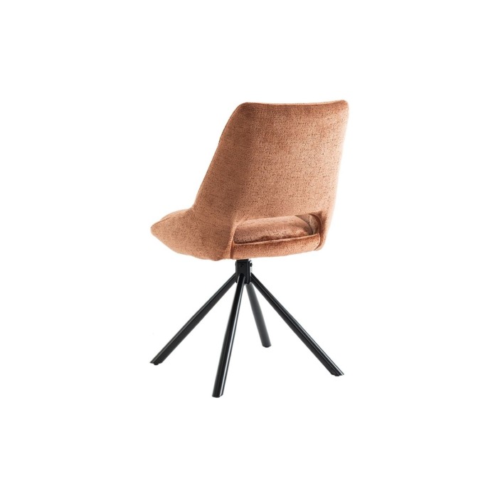Lote de 2 sillas YUMENA - Tela color óxido - Patas de metal - Diseño compacto - Elegancia cálida y moderna