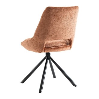 Lote de 2 sillas YUMENA - Tela color óxido - Patas de metal - Diseño compacto - Elegancia cálida y moderna