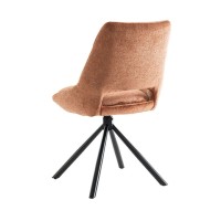 Lote de 2 sillas YUMENA - Tela color óxido - Patas de metal - Diseño compacto - Elegancia cálida y moderna
