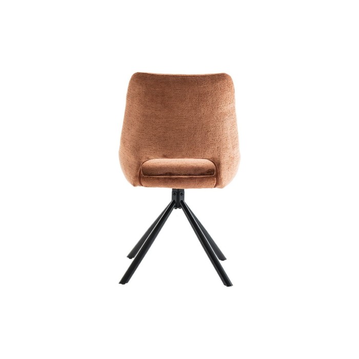 Lote de 2 sillas YUMENA - Tela color óxido - Patas de metal - Diseño compacto - Elegancia cálida y moderna