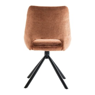 Lote de 2 sillas YUMENA - Tela color óxido - Patas de metal - Diseño compacto - Elegancia cálida y moderna