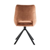 Lote de 2 sillas YUMENA - Tela color óxido - Patas de metal - Diseño compacto - Elegancia cálida y moderna