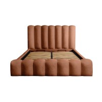Lit coffre BADJA terracota 140x200cm vu de face sans matelas