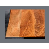 Bureau électrique haut de gamme ARKAYA 140 cm in massief acaciahout met natuurlijke rand - Verstelbare hoogte