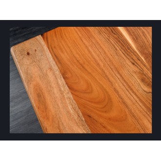 Bureau électrique haut de gamme ARKAYA 140 cm in massief acaciahout met natuurlijke rand - Verstelbare hoogte