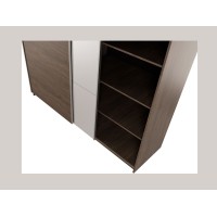 Armario ARSALA 200 cm nogal con espejo y puertas correderas de diseño