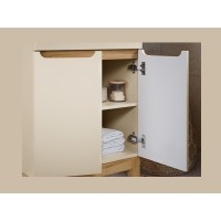 Insieme ERMANO cashmere 60cm: mobile sotto lavabo + piano per lavabo bisellato + lavabo da appoggio bianco
