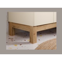 Insieme ERMANO cashmere 60cm: mobile sotto lavabo + piano per lavabo bisellato + lavabo da appoggio bianco