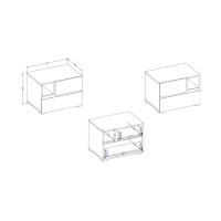 Chevet HAVANA blanc dimensions