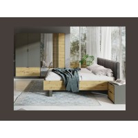 Lit IZO 160x200cm vu avec d'autres meubles de la collection