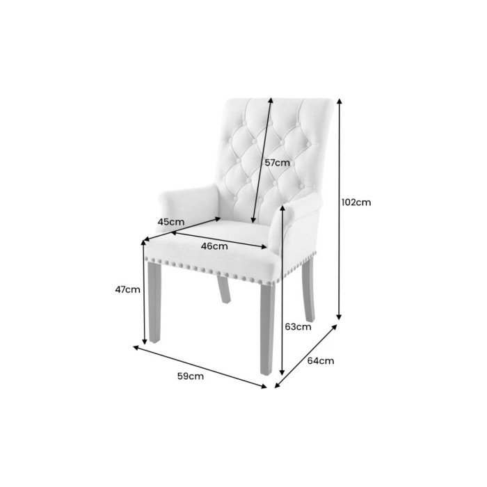 Fauteuil REGINA beige et marron foncé dimensions