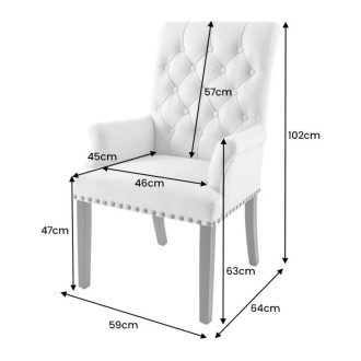 Fauteuil REGINA beige et marron foncé dimensions