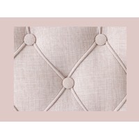 Zoom sur les détails du fauteuil REGINA beige et marron foncé