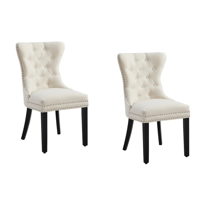 Lot de 2 chaises REGINA beige et marron foncé