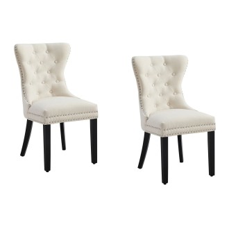 Lot de 2 chaises REGINA beige et marron foncé