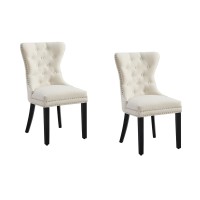 Lot de 2 chaises REGINA beige et marron foncé