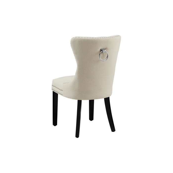 Chaise REGINA beige et marron foncé vue de dos sur fond blanc