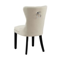 Chaise REGINA beige et marron foncé vue de dos sur fond blanc