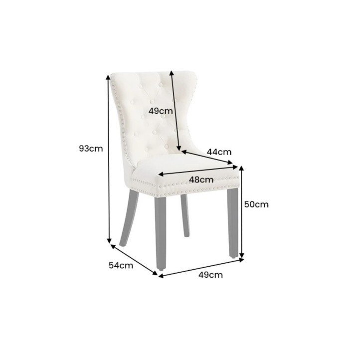 Chaise REGINA beige et marron foncé dimensions