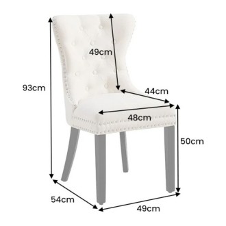 Chaise REGINA beige et marron foncé dimensions