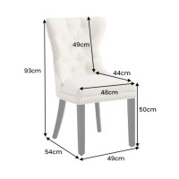 Chaise REGINA beige et marron foncé dimensions