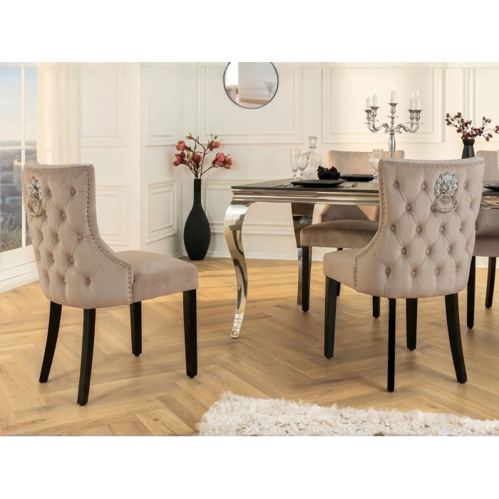 Chaise REGINA cappuccino et noire vue de dos