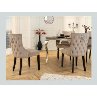 Chaise REGINA cappuccino et noire vue de dos