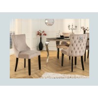 Chaise REGINA cappuccino et noire vue de côté