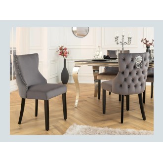 Chaise REGINA grise anthracite vue avec d'autres chaises de la collection