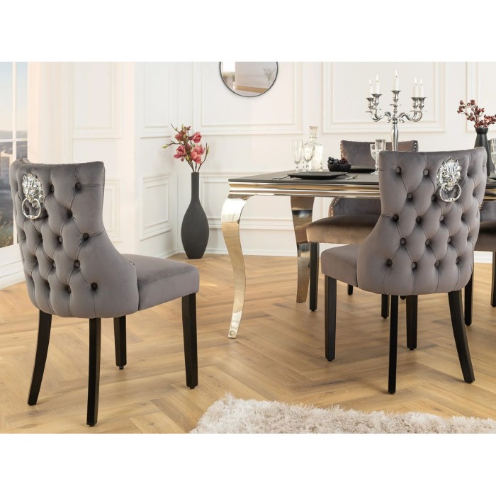 Chaise REGINA grise anthracite vue de dos