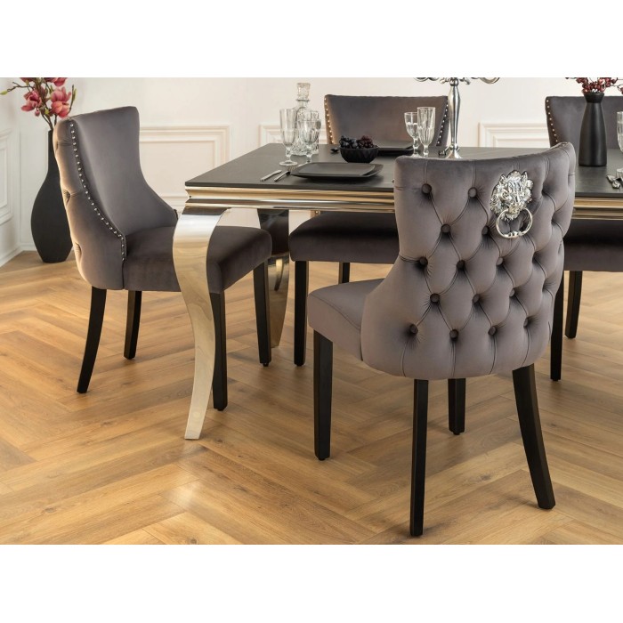 Chaise REGINA grise anthracite vue de dos rapprochée