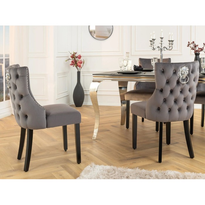 Chaise REGINA grise anthracite vue de côté