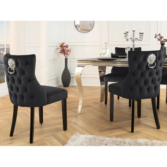 Chaise REGINA noire et dossier bas vue de dos