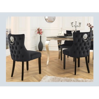 Chaise REGINA noire et dossier bas vue de dos